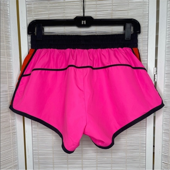 P.E Nation Pink and Orange Athletic Shorts Lightweight Elastic Waist - Picture 2 of 3